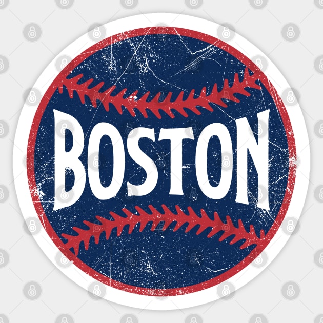 Boston Retro Baseball - White Sticker by KFig21